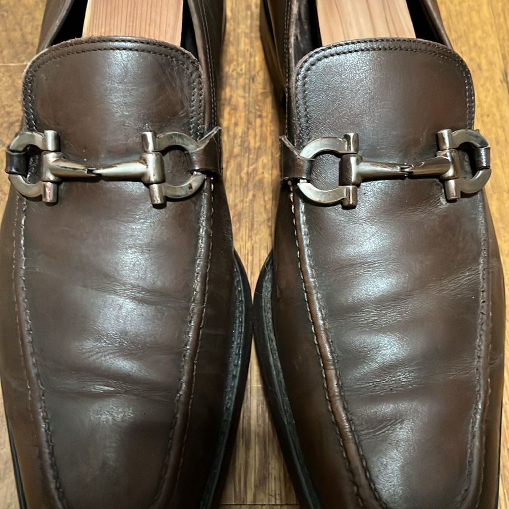 Salvatore Ferragamo Men's Brown Loafer Gancini Size 12 - Picture 4 of 10